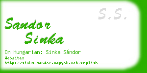 sandor sinka business card